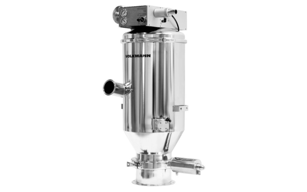 PPC pharmaceutical vacuum conveyors for high demands on hygiene and simple cleaning. Used in the pharmaceutical industry and for processing pigments, among others.