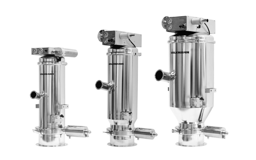 PPC pharmaceutical vacuum conveyors for high demands on hygiene and simple cleaning. Used in the pharmaceutical industry and for processing pigments, among others. Type-tested in accordance with Directive 2014/34/EU ATEX and therefore also suitable for conveying dust-explosive substances.