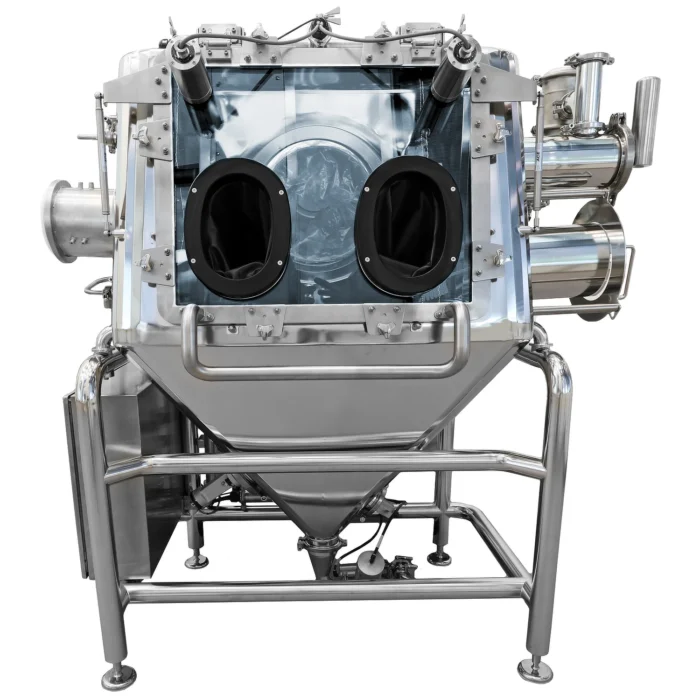 Example of a product loading station glove box, certified to OEB level 5