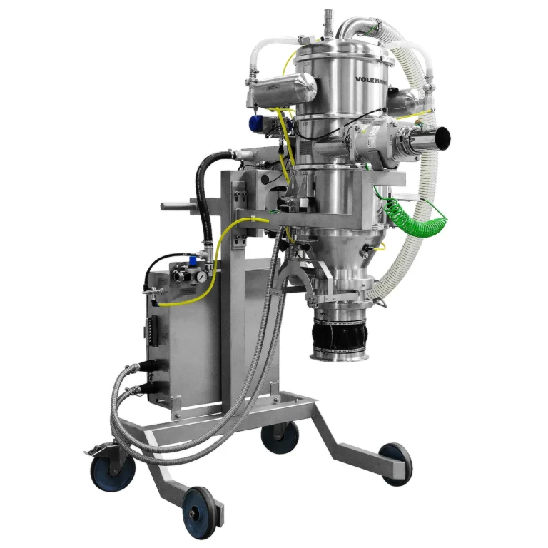 Vacuum conveyor on a mobile frame